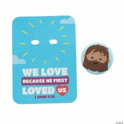 We Love Because He First Loved Us Mini Buttons with Card - 12 Pc. -Religious Apparel Sales Shop we love because he first loved us mini buttons with card 12 pc 13962029 a01
