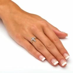 White Diamond Accent Cross Ring in 18k Gold-plated Sterling Silver-Size 8 -Religious Apparel Sales Shop white diamond accent cross ring in 18k gold plated sterling silver size 814239164 a02NOWA